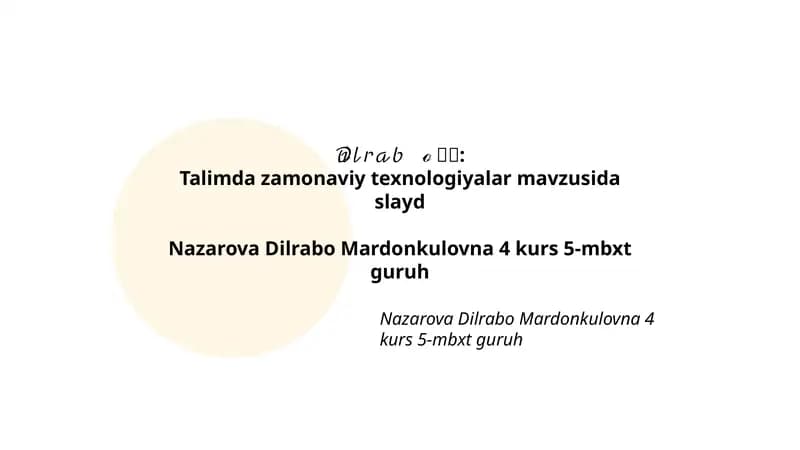 Zamonaviy ta'lim texnologiyalari