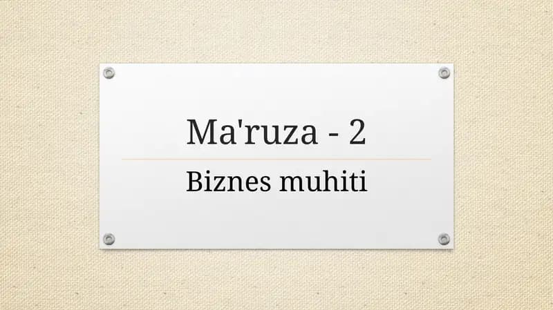 Biznes muhiti