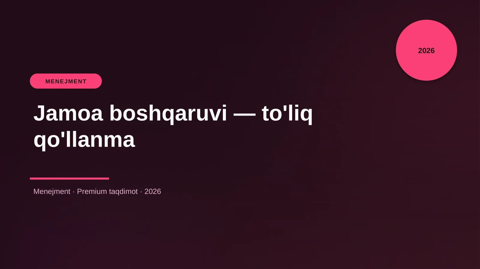 Jamoa boshqaruvi — to'liq qo'llanma