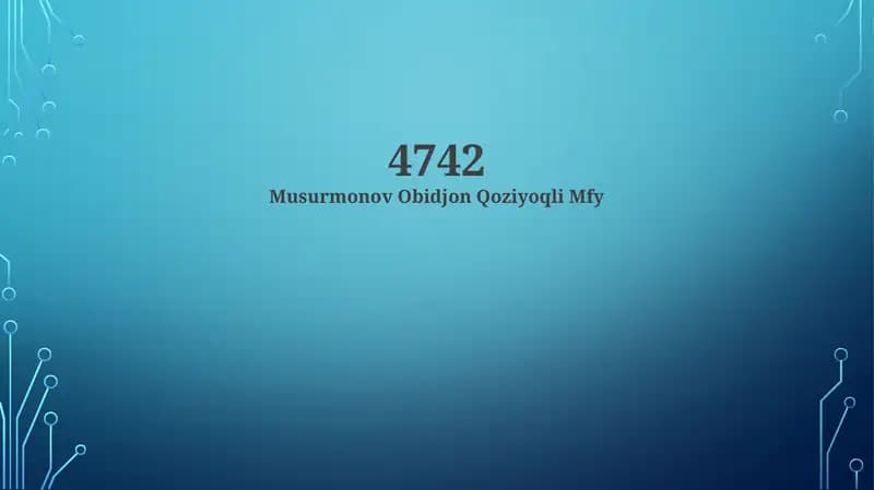 4742-bobning qisqacha mazmuni: Kirish
