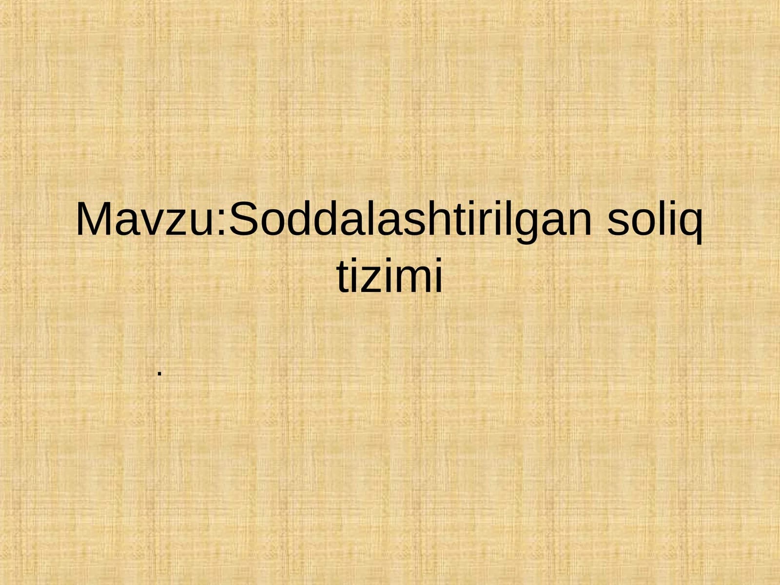 Soddalashtirilgan soliq tizimi