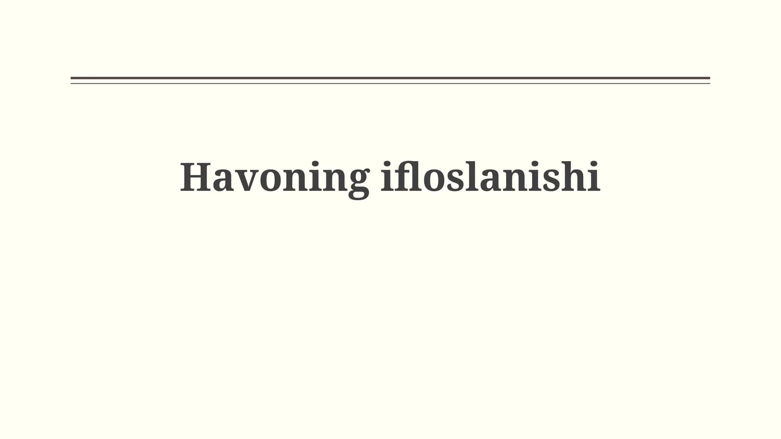 Havoning ifloslanishi