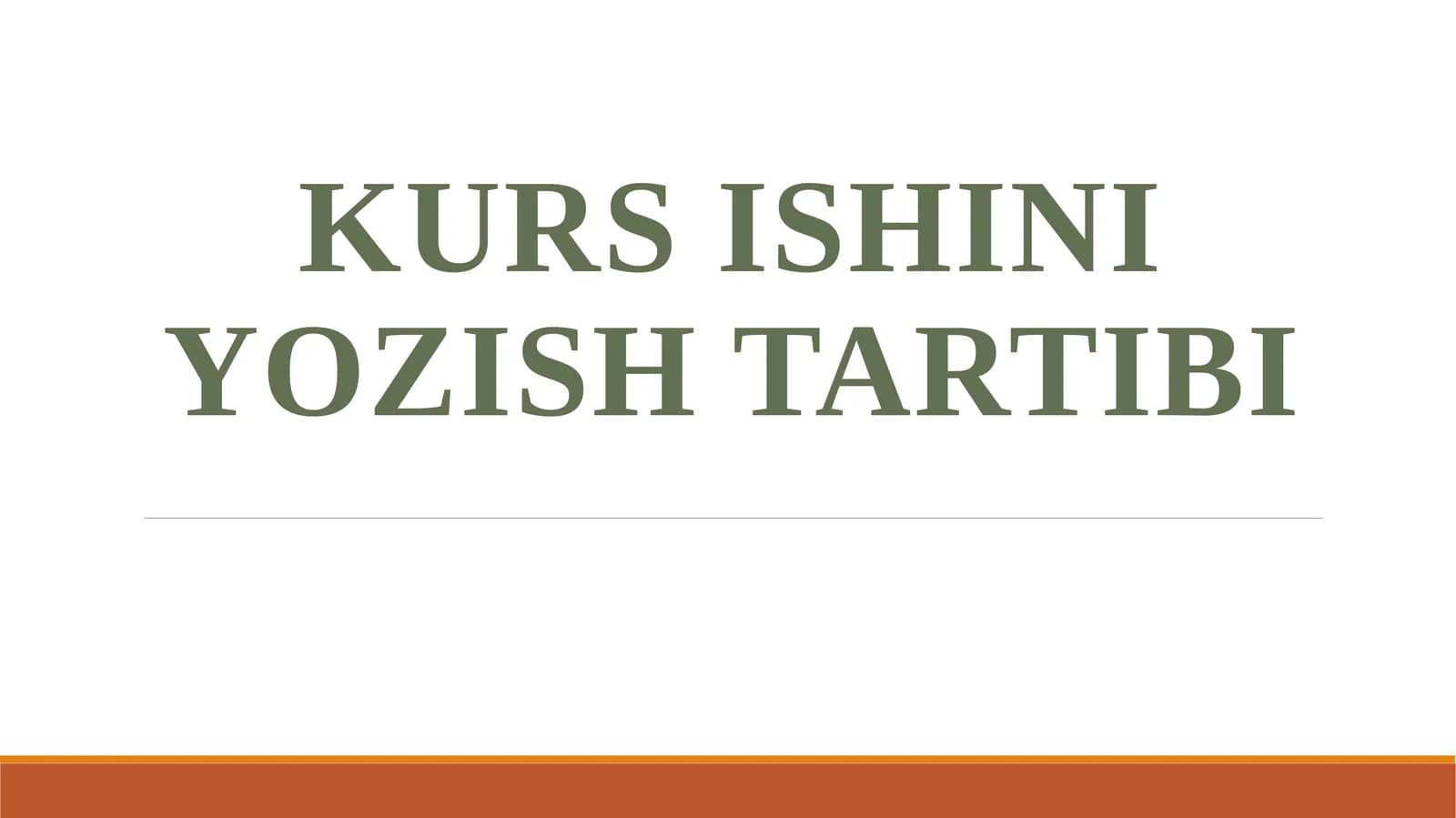 Kurs ishini yozish tartibi