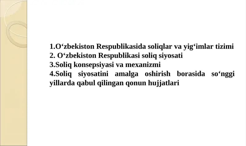Oʻzbekiston Respublikasi soliq siyosati