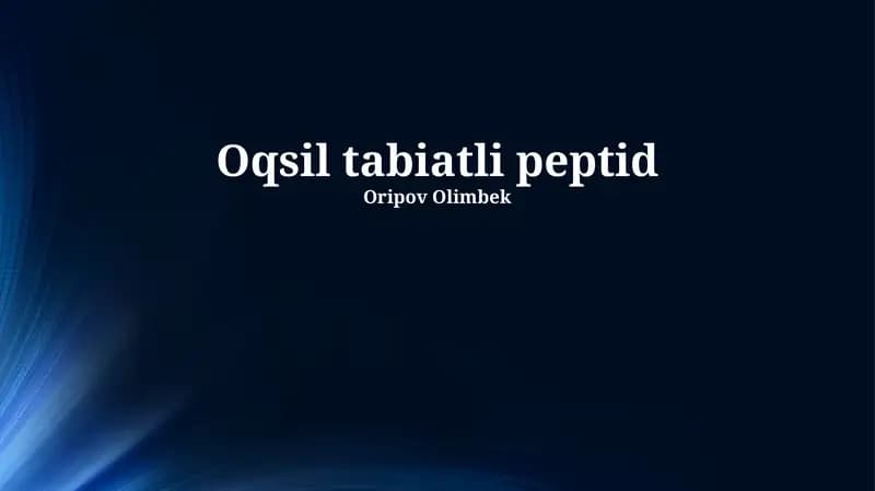 Oqsil tabiatli peptid