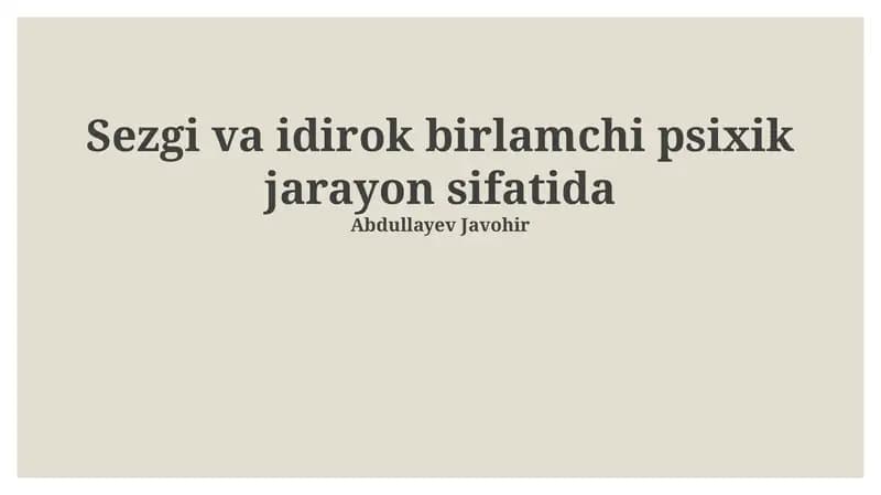 Intuisiya tabiati va mexanizmlari