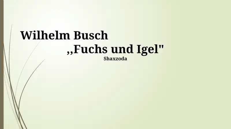 Der Fuchs und der Igel: Eine Einführung