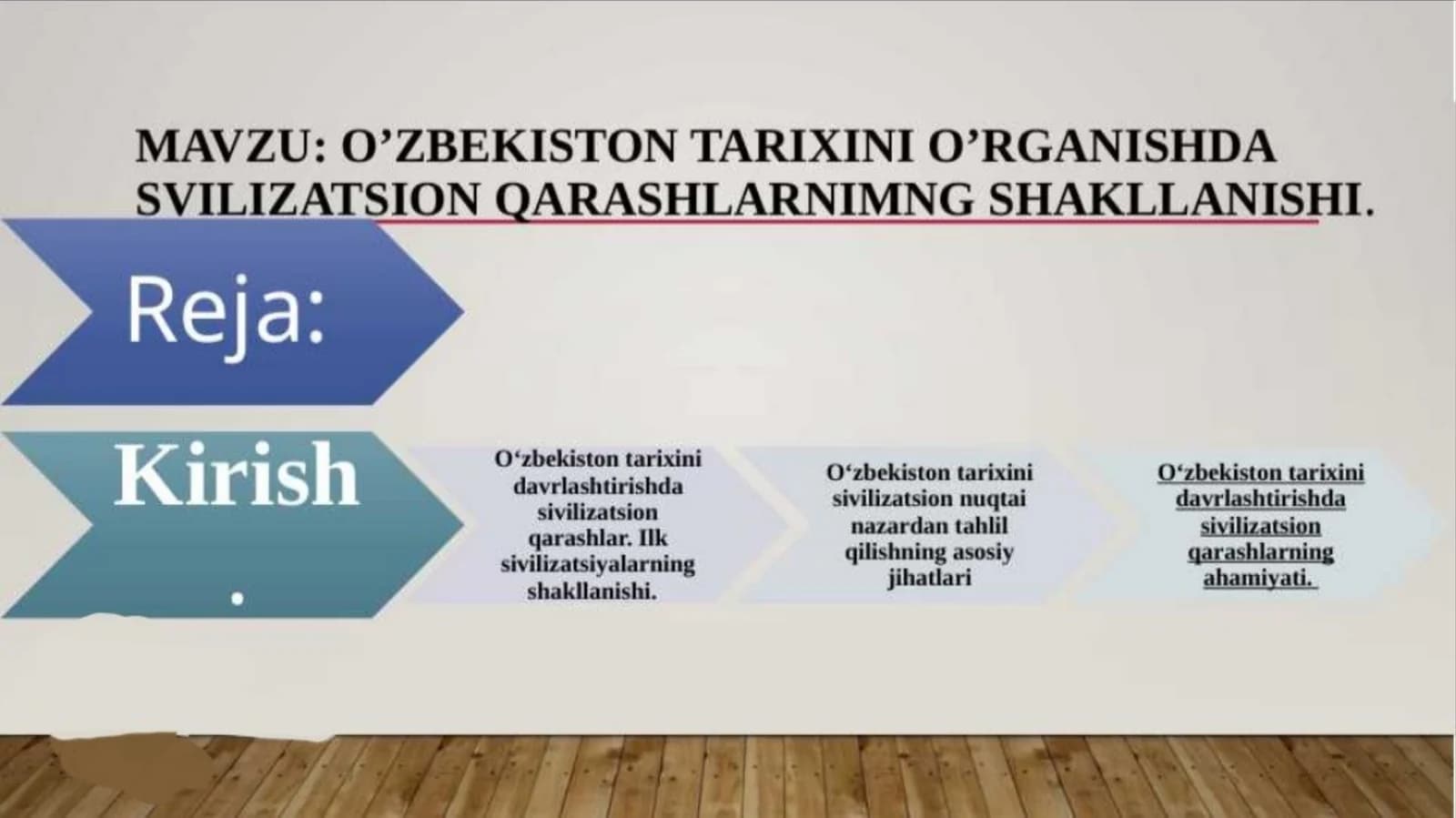 Oʻzbekiston tarixini oʻrganishda sivilizatsion qarashlarning shakllanishi.