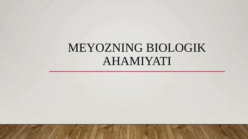 Meyozning biologik ahamiyati