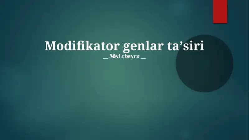 Modifikator genlar taʼsiri