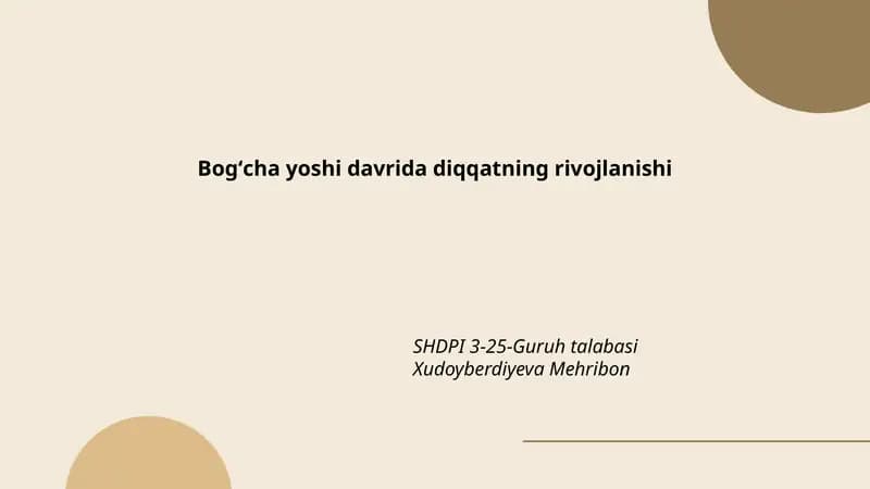 Diqqatning rivojlanishi