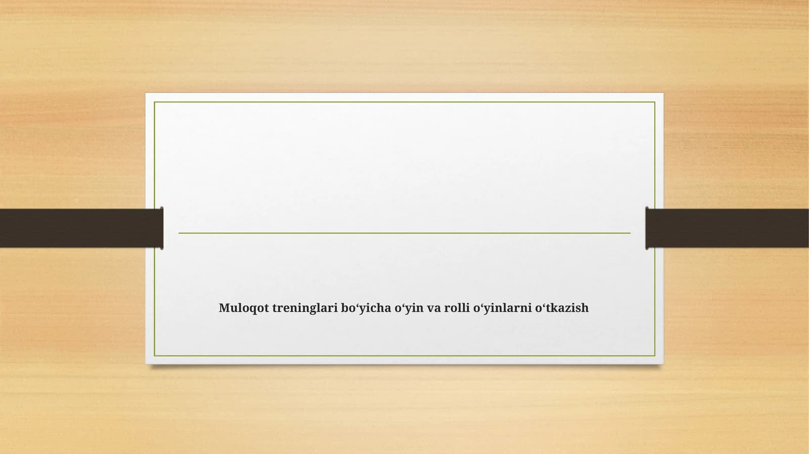 Muloqot Treninglari Bo‘yicha O‘yinlar O‘tkazish