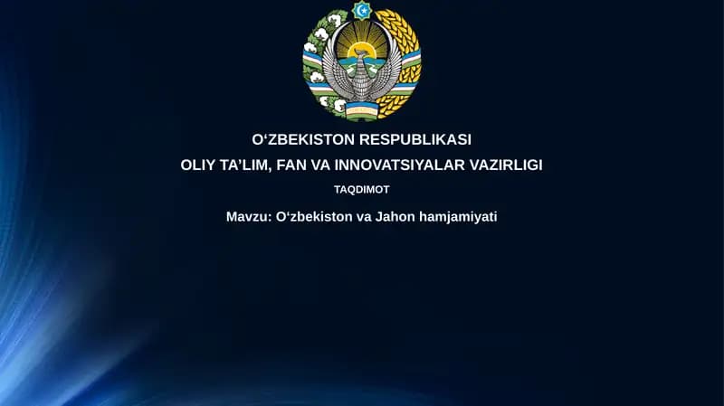 Oʻzbekiston va Jahon hamjamiyati