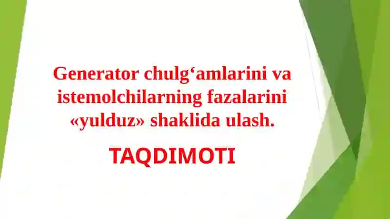Elektrenergiya uchun generatorlar