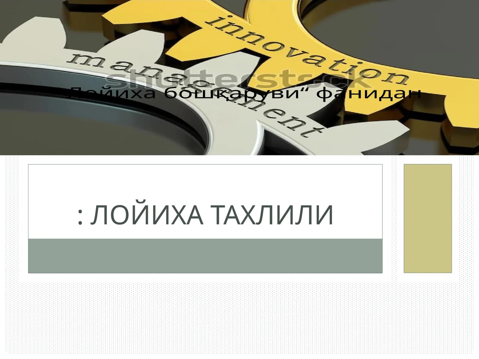 Лойиха бошқаруви