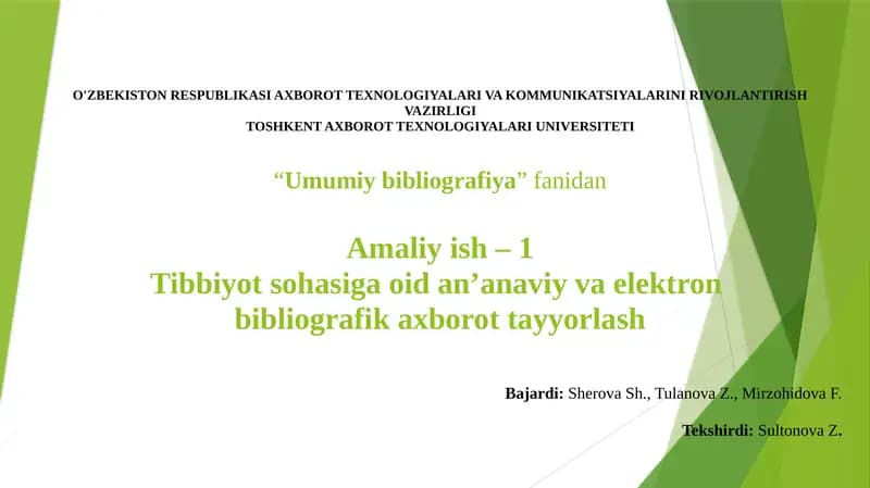 Amaliy ishlar/Iqtisodiyot