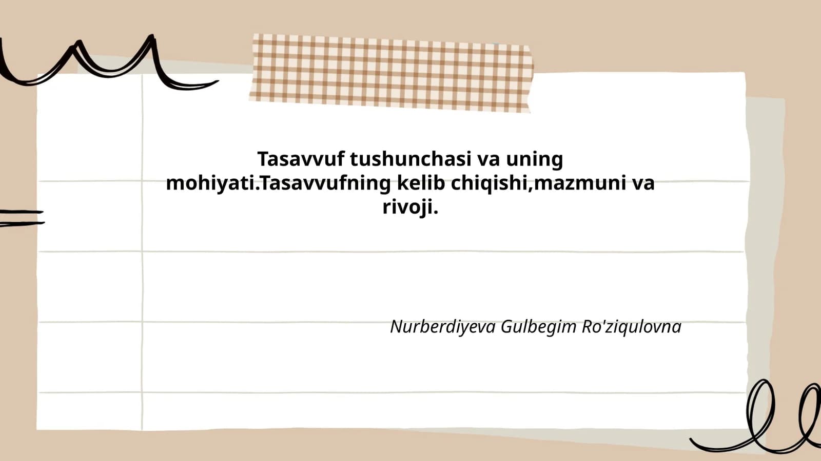 Tasavvuf tushunchasi va uning asosi