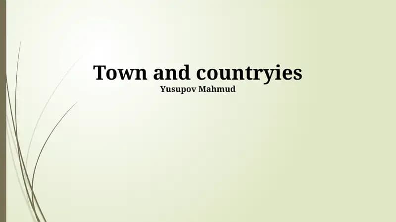 Town and countryies