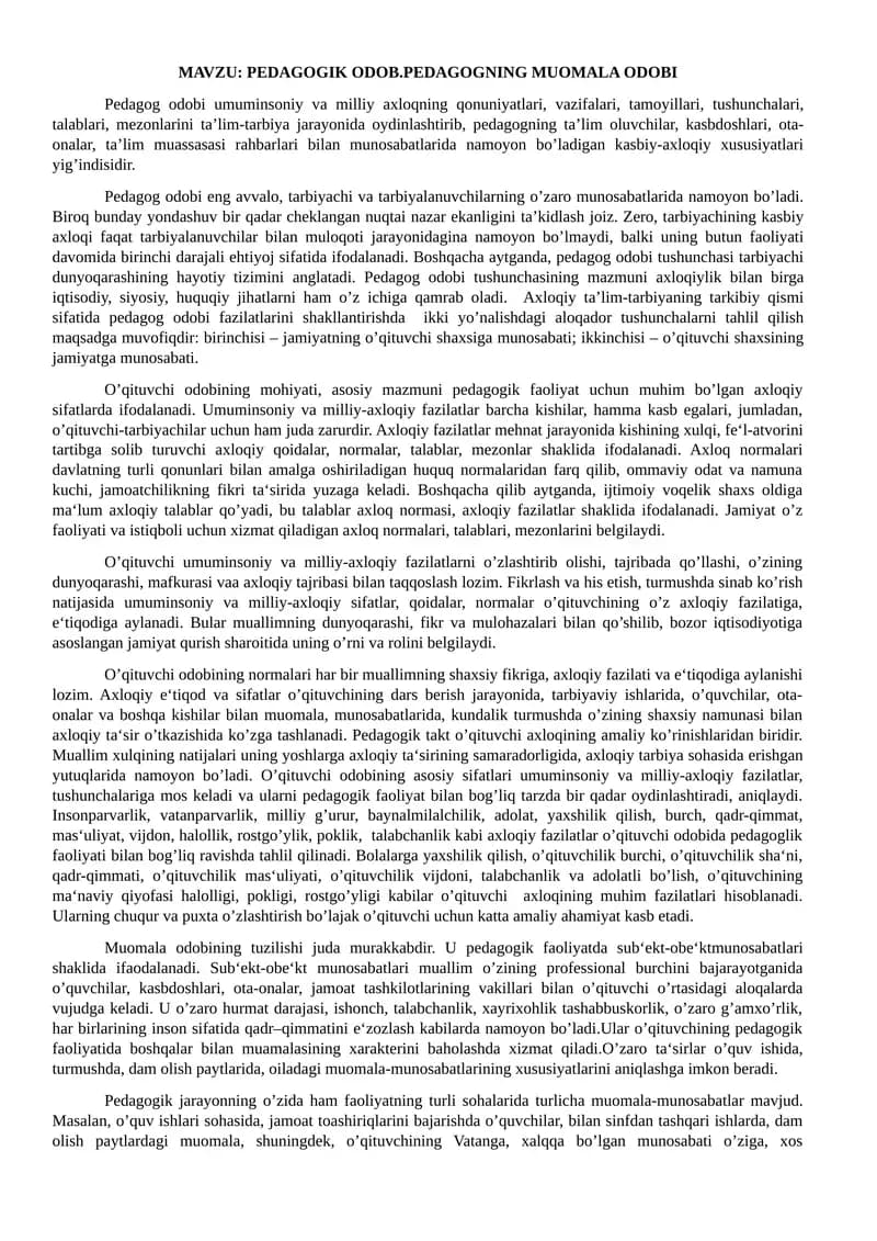 PEDAGOGIK ODOB