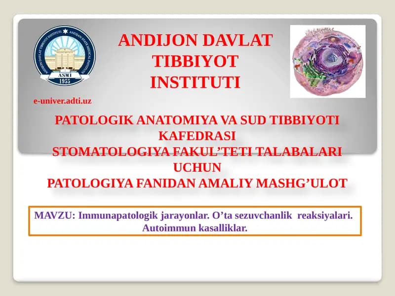 Immunapatologik jarayonlar