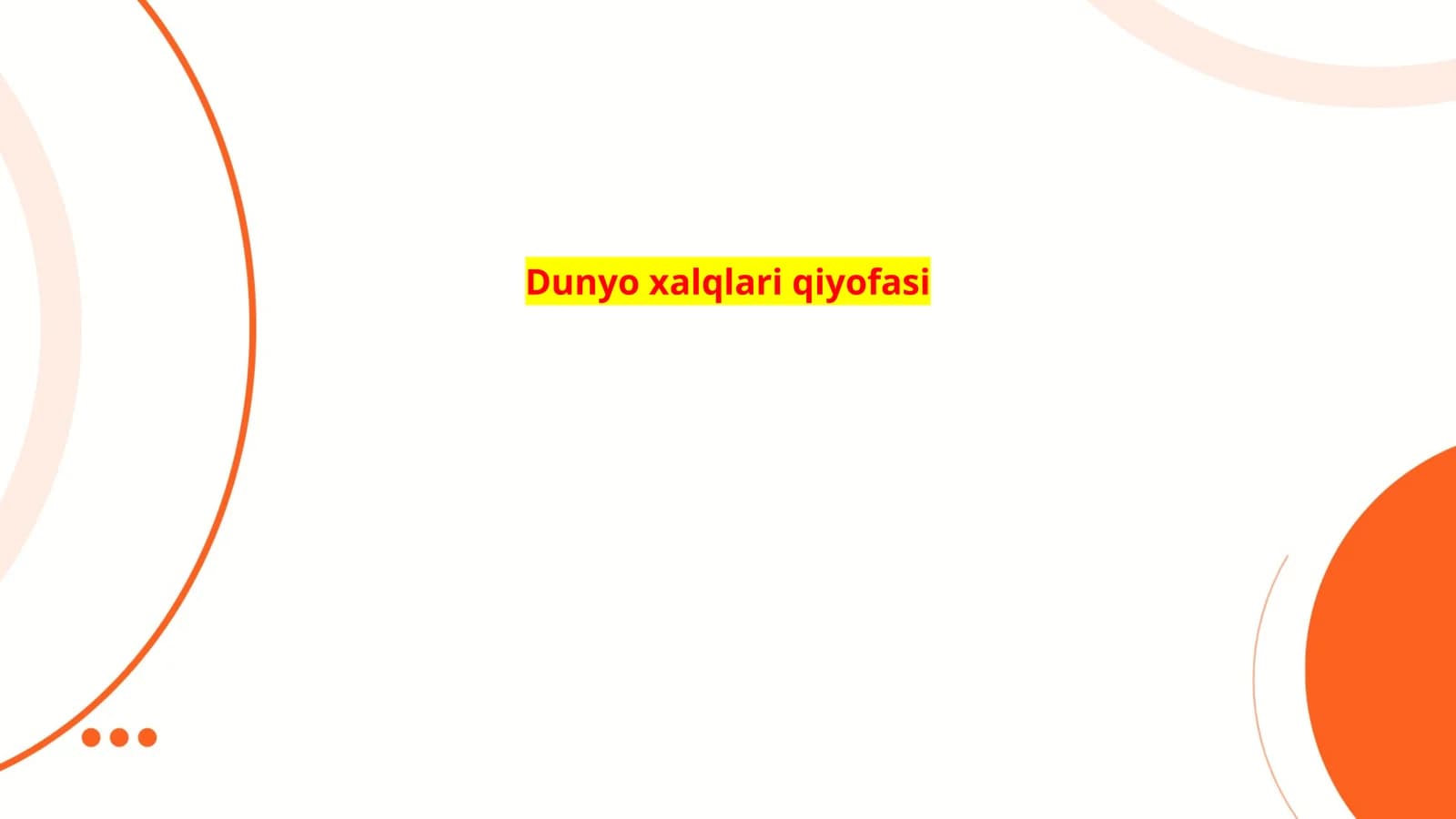 Dunyo xalqlari qiyofasi