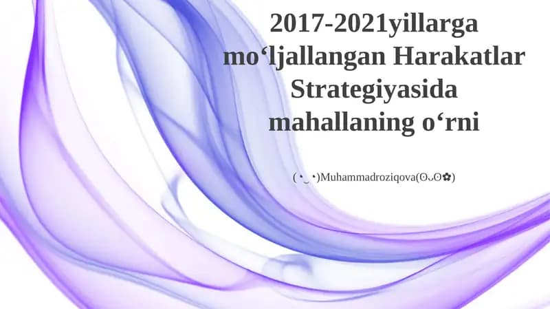 Mahallalar Strategiyasi