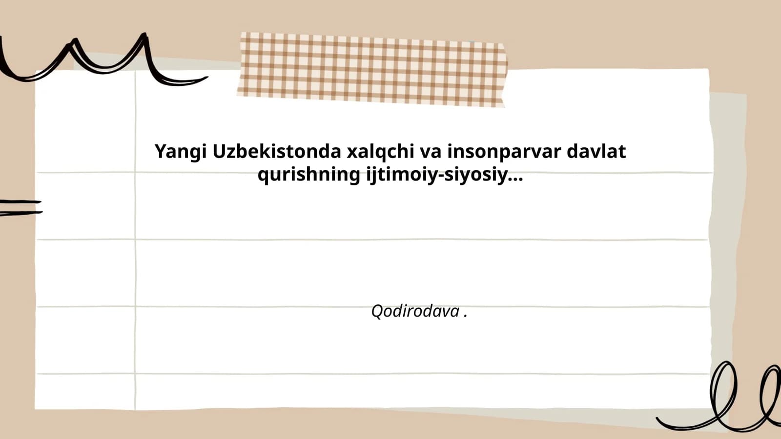 Yangi O‘zbekistonning ijtimoiy-siyosiy yangilanishlari