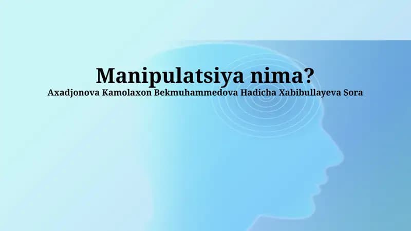 Manipulyatsiya nima?
