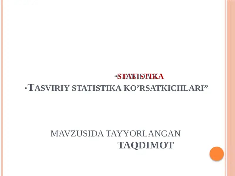 Tasviriystatistikako’rsatkichlari