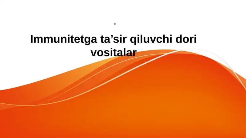 Immunitetga ta’sir qiluvchi dori vositalar