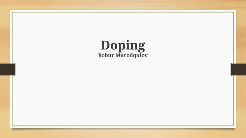 Doping: Ta'rif, Turlari va Tarixi