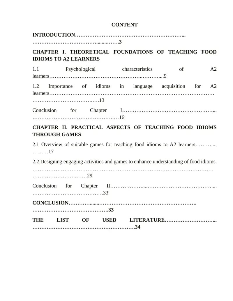 Theoretical and Practical Aspects of Teaching Food Idioms to A2 Learners
