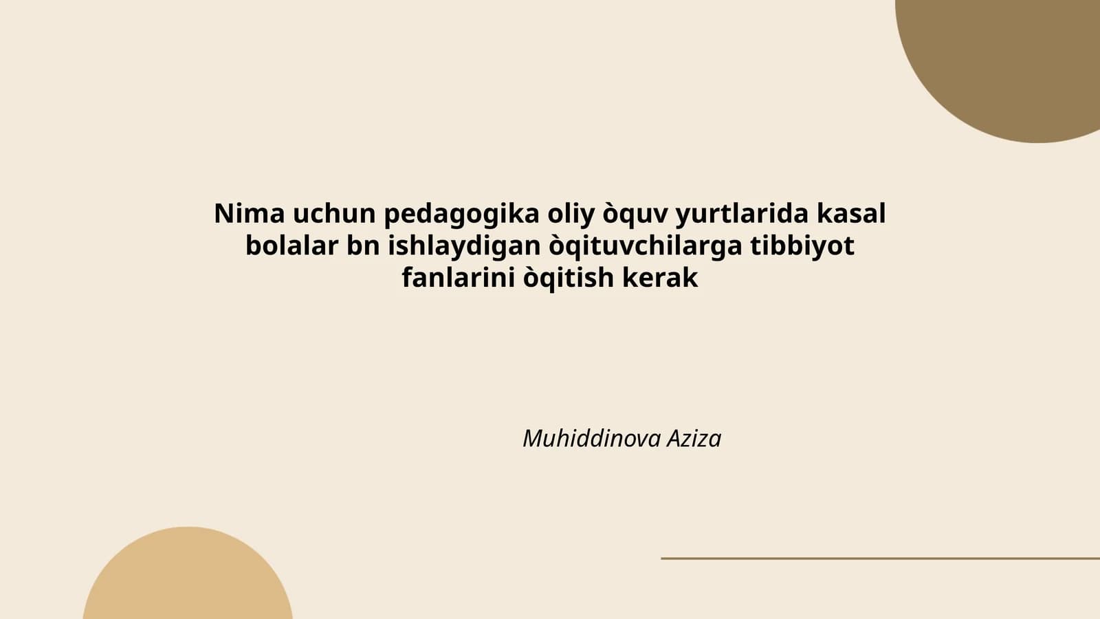Pedagogika va Tibbiyot Fanlari Integratsiyasi