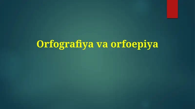 Imlo va orfoeppiya