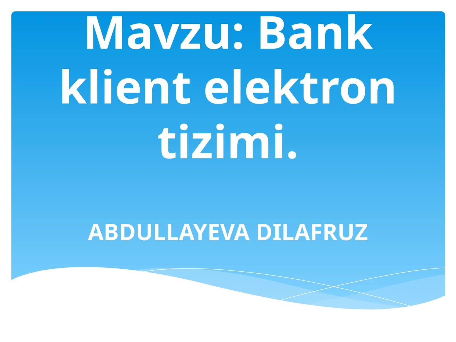 Bank klient elektron tizimi