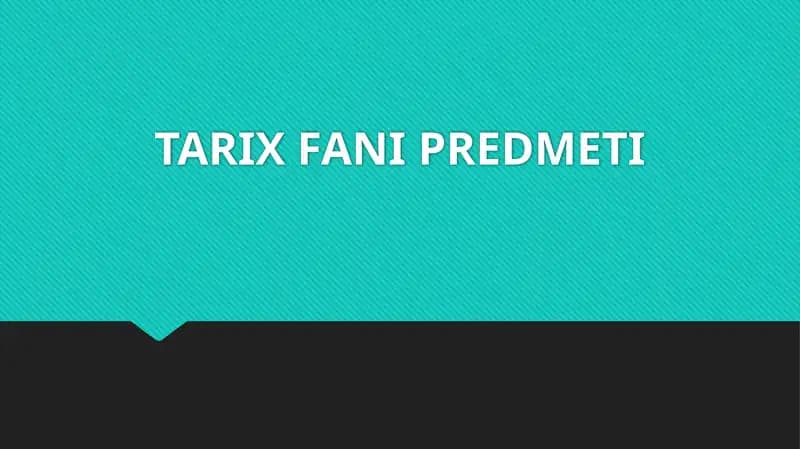 Tarix fani predmeti