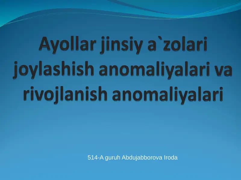Jinsiy a'zolarning to'g'ri joylashishi