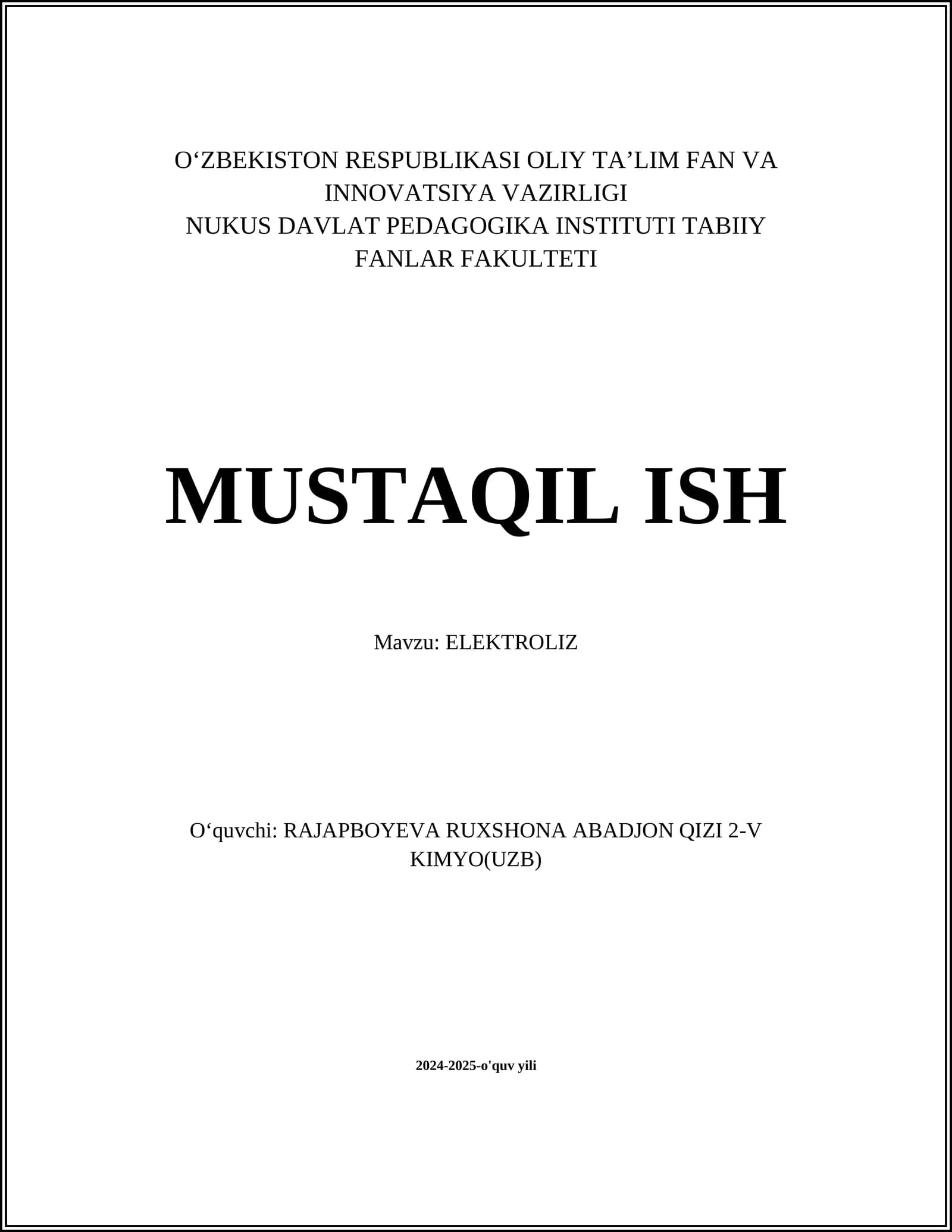 ELEKTROLIZ