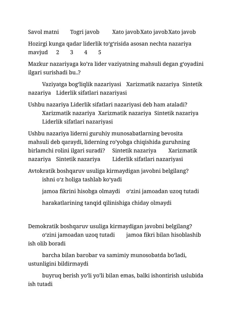 Liderlik nazariyasi