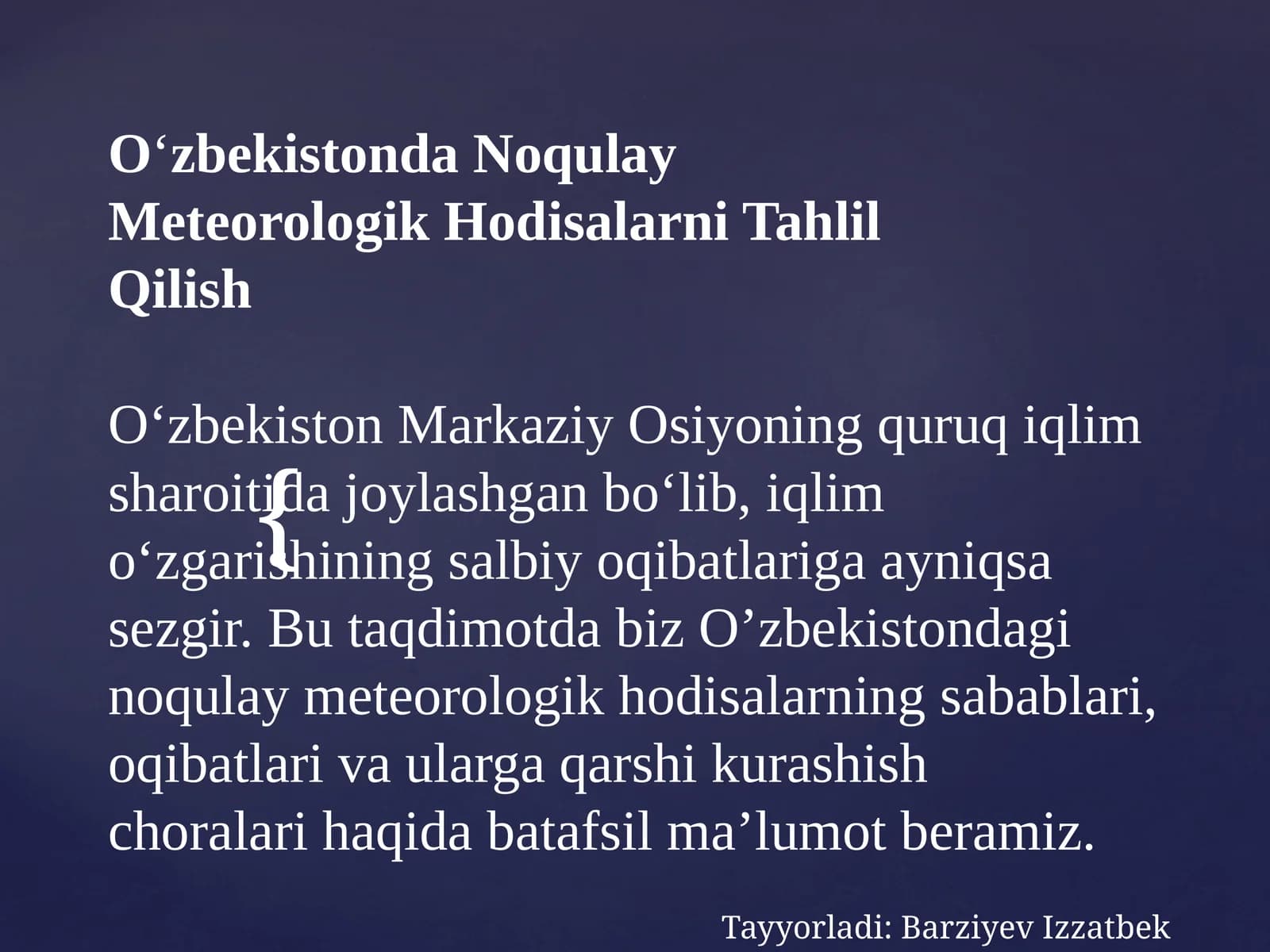 Noqulay Meteorologik Hodisalar