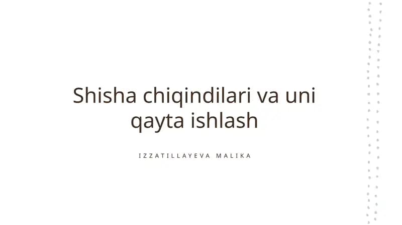 Shisha chiqindilari va uni qayta ishlash