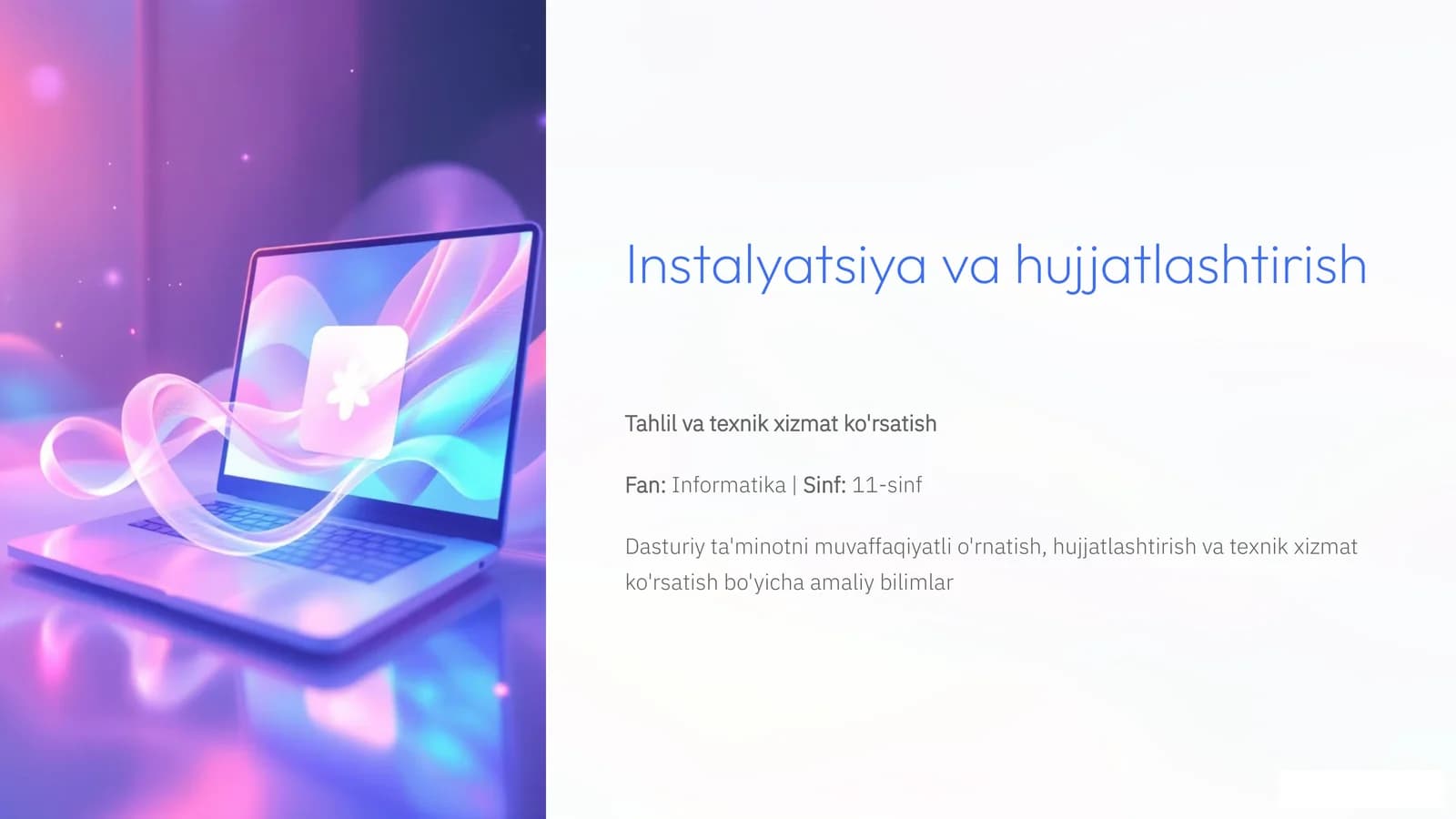 Instalyatsiya va hujjatlashtirish