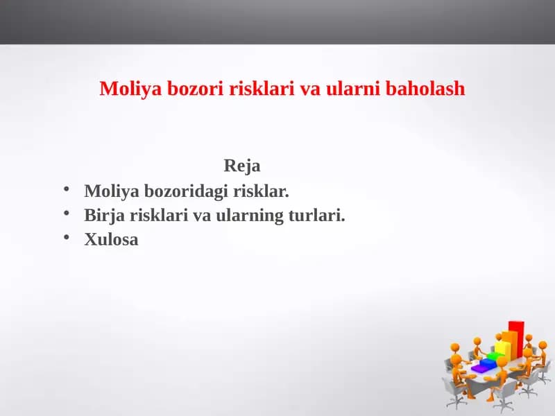 Moliya bozori risklari va ularni baholash