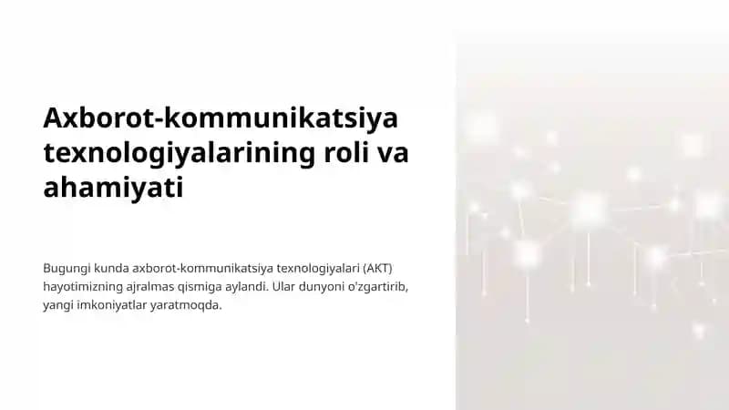 Axborot-kommunikatsiya texnologiyalari
