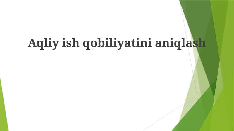 Kognitiv qobiliyatlarni ta'riflash