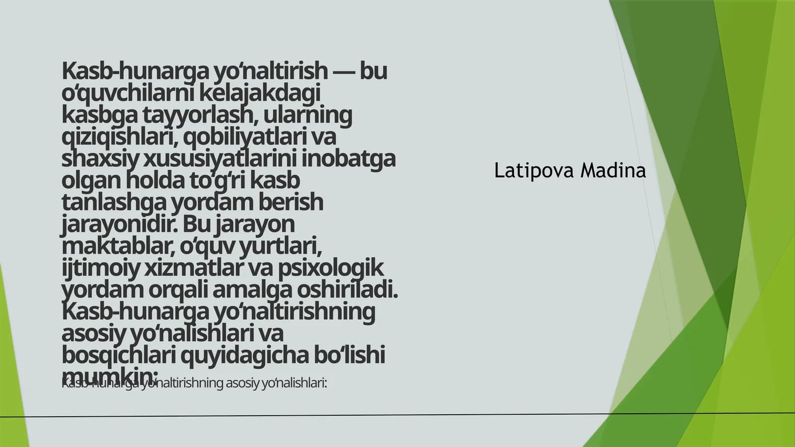 Kasb-hunarga yo‘naltirish
