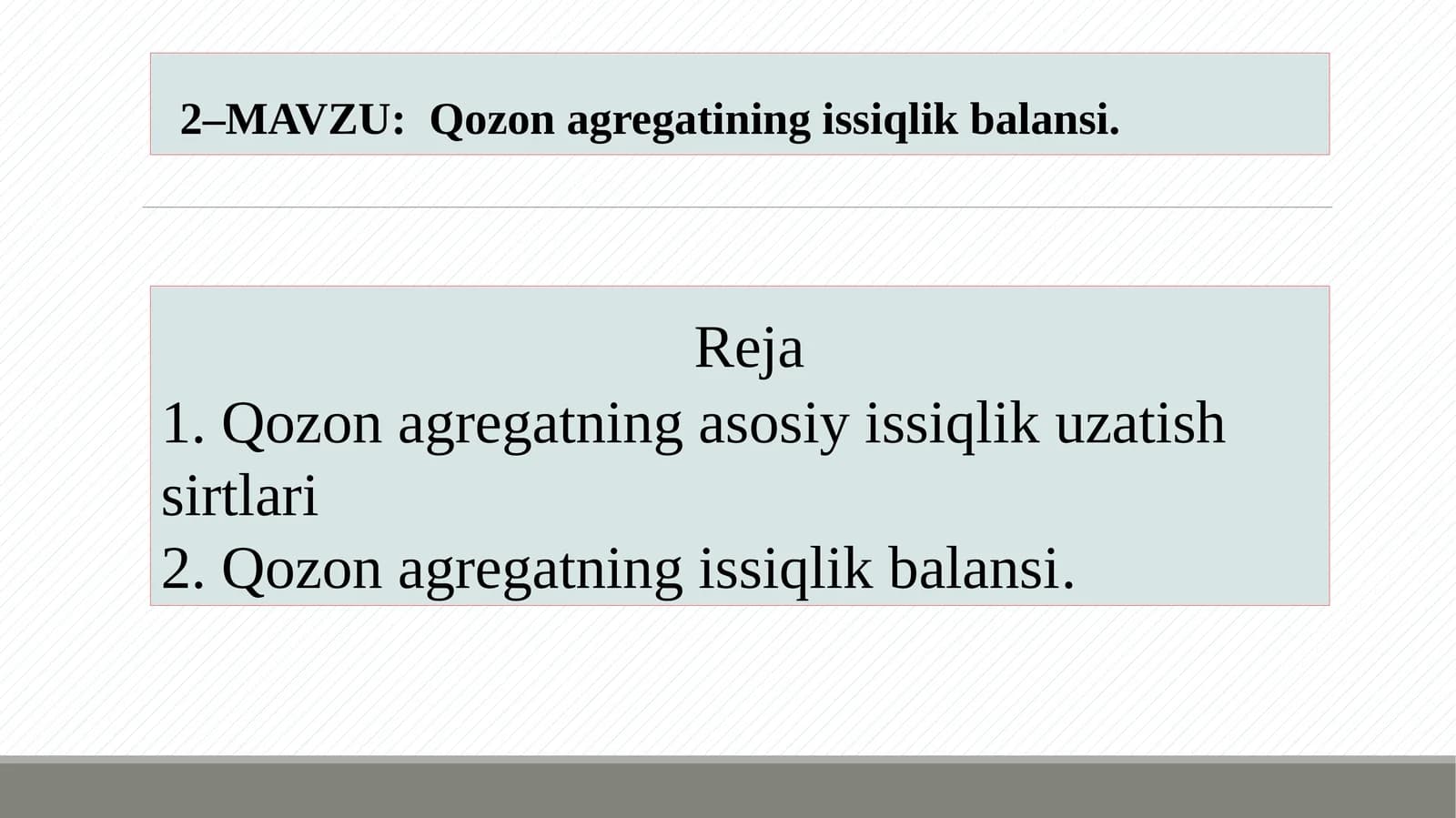 Qozonagregatining issiqlik balansi