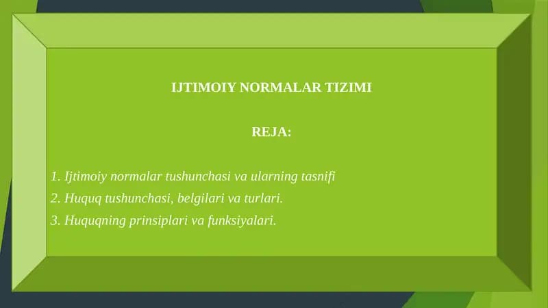 IJTIMOIY NORMALAR TIZIMI