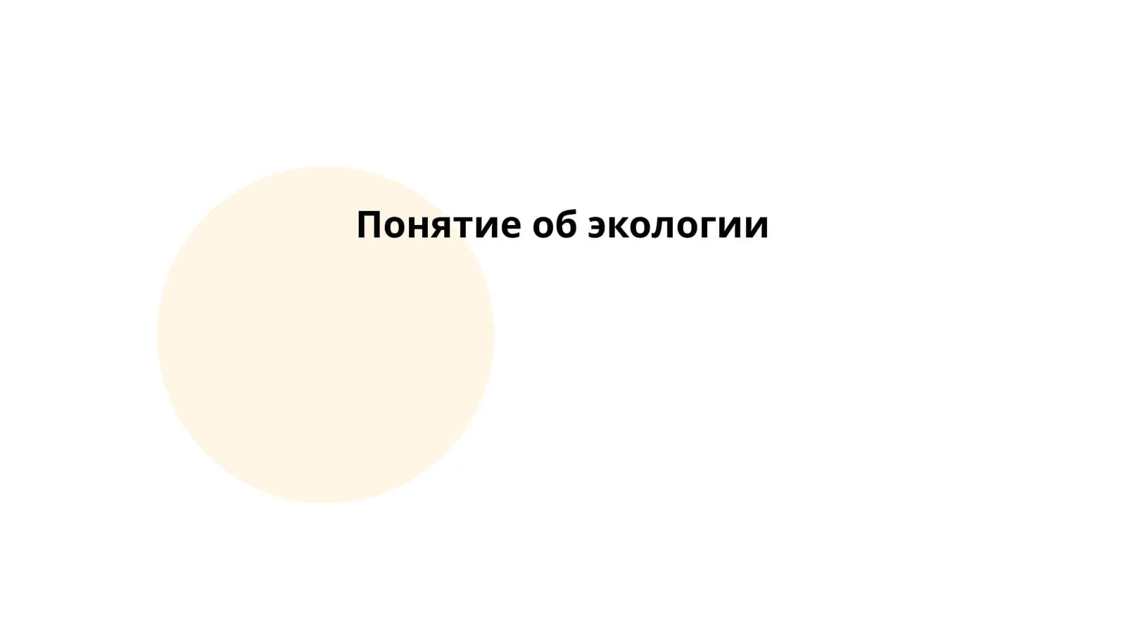 Понятие об экологии