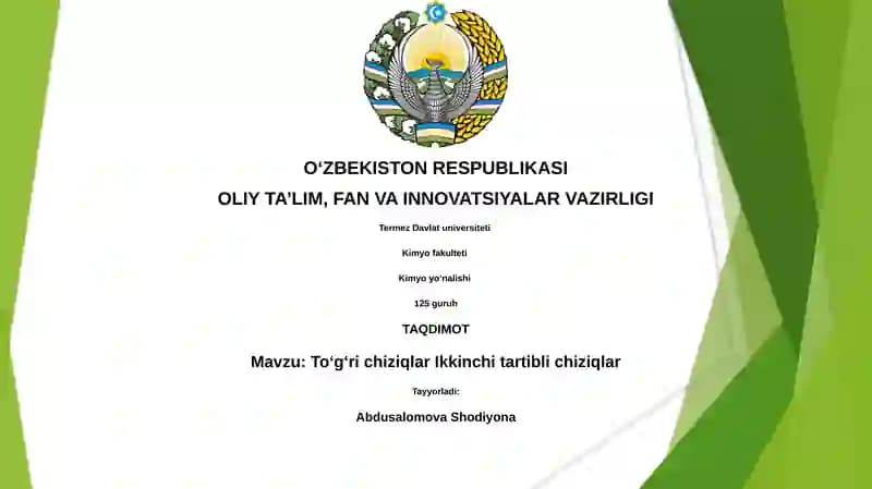 To'g'ri chiziqlar va kvadratik funksiyalar